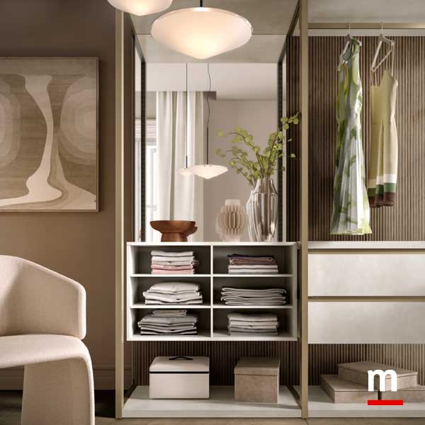 schienale a specchio con Raster a 6 vani.