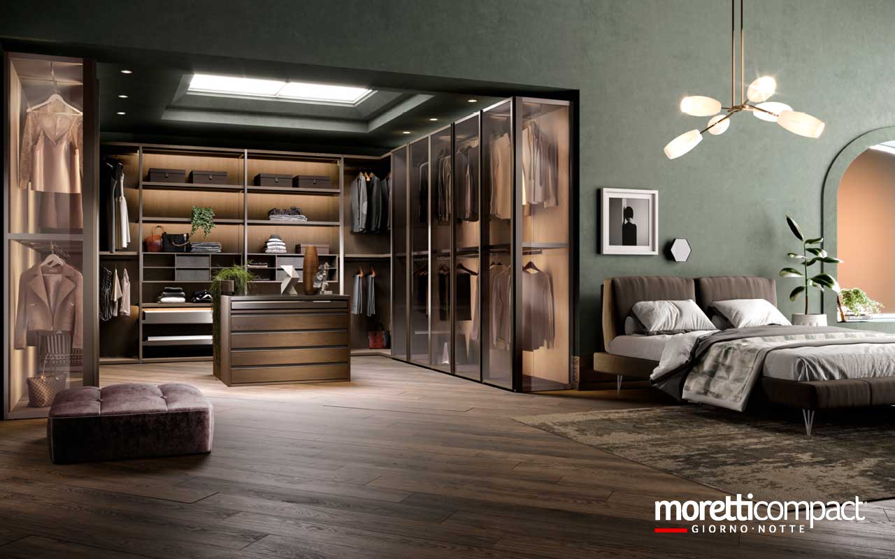 Cabina armadio Antares con isola centrale