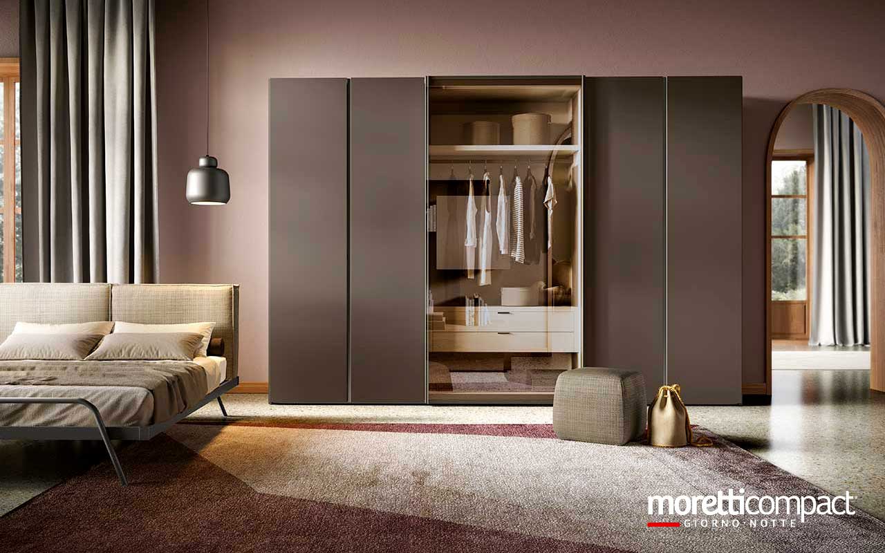 Armadio combinato, ante battenti Bora e scorrevoli Foehn