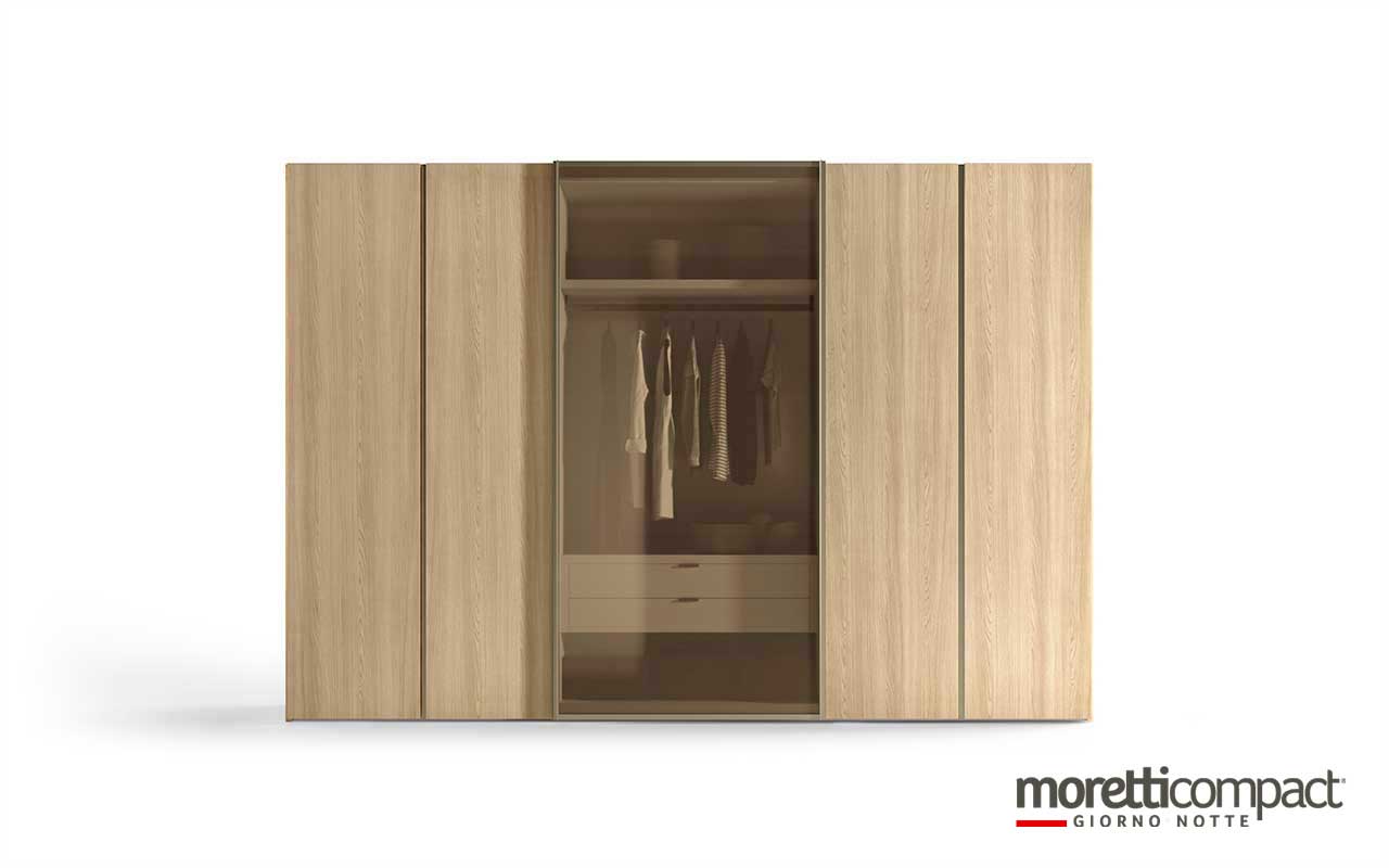 Armadio combinato, ante battenti Bora e scorrevoli Foehn
