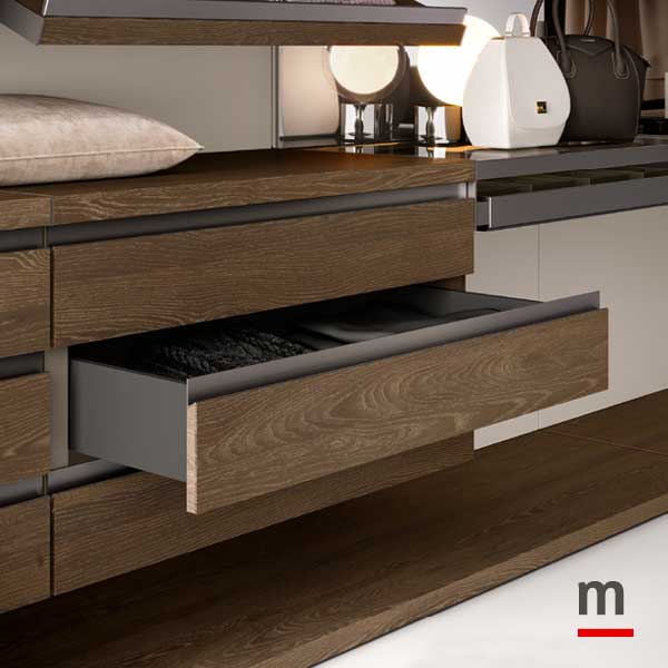 Cassetti con profilo a gola