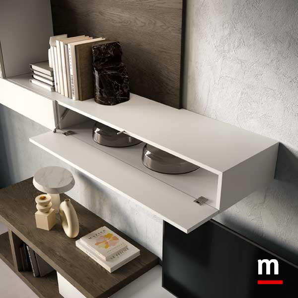 Pensile con anta a ribalta