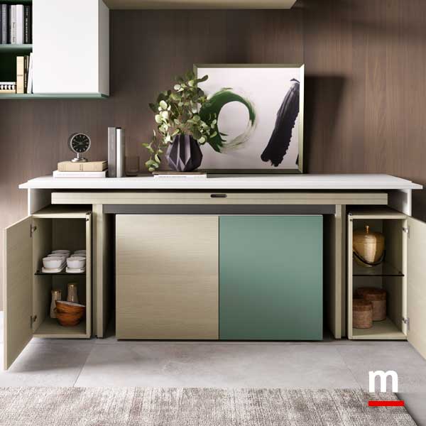 Credenza con tavolo incorporato