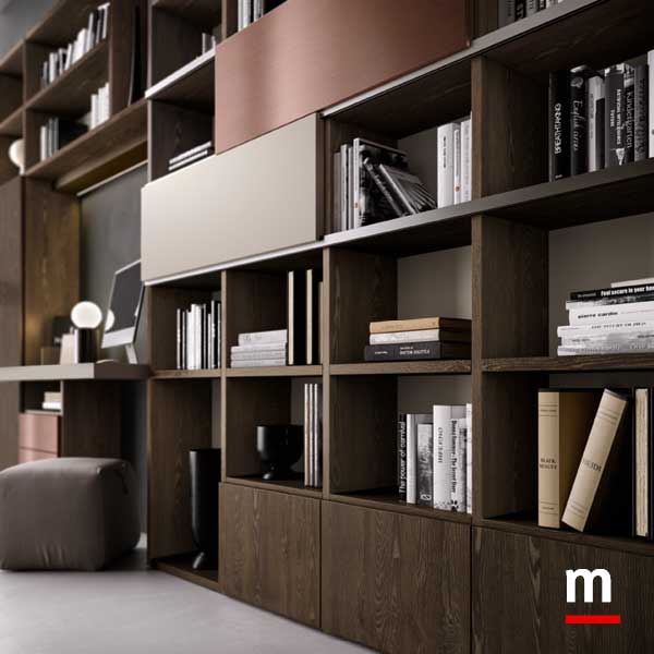 Libreria in Rovere Fiammato