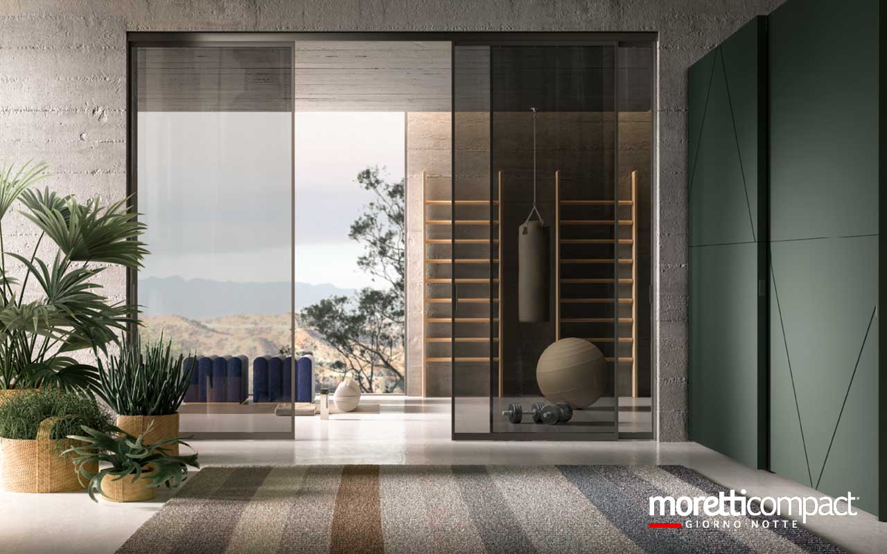 Portale scorrevole 3 ante vetro