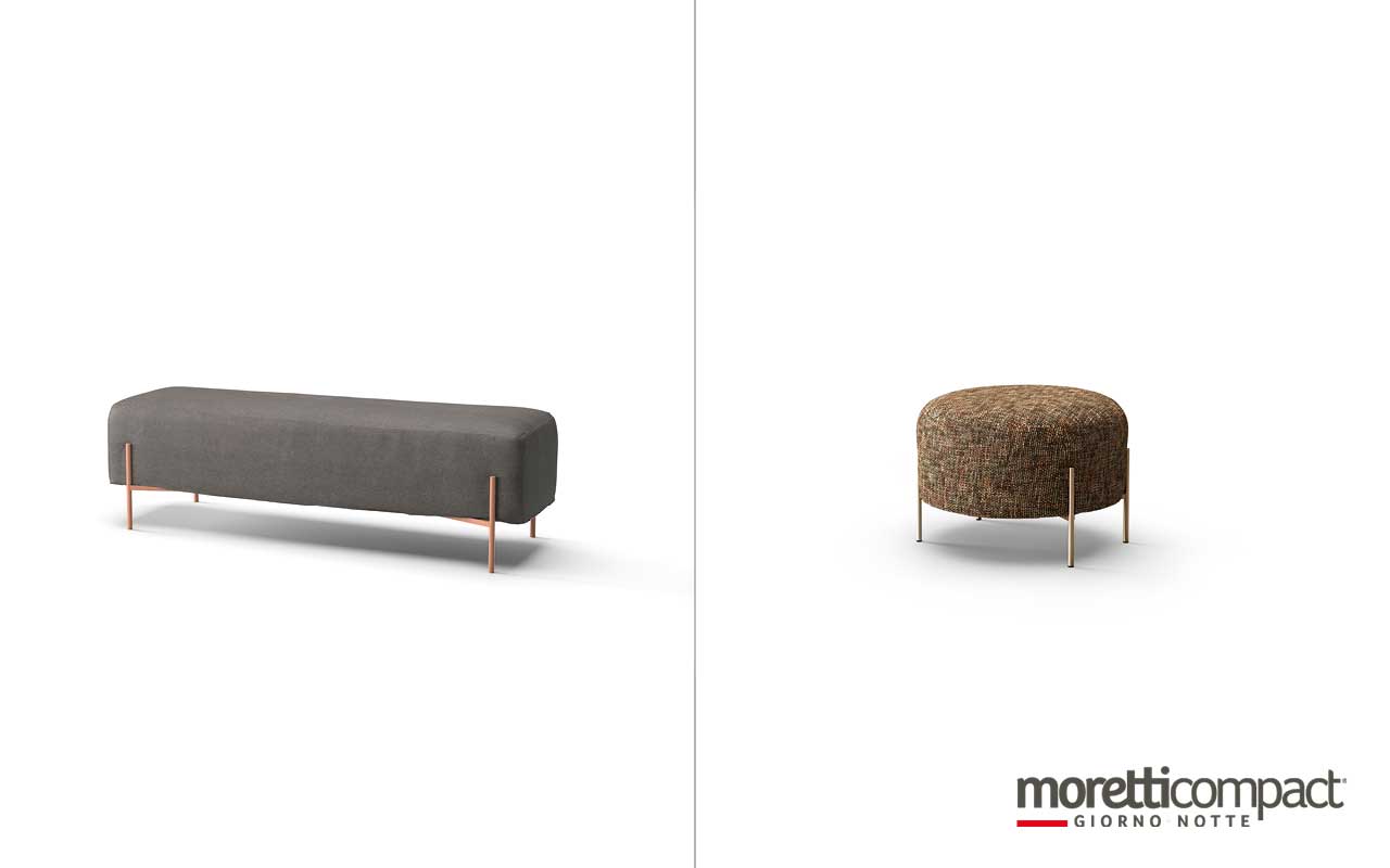 Panca / Pouf con basamento in metallo