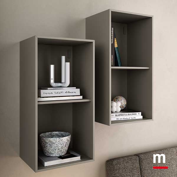 Elementi pensili a giorno laccati