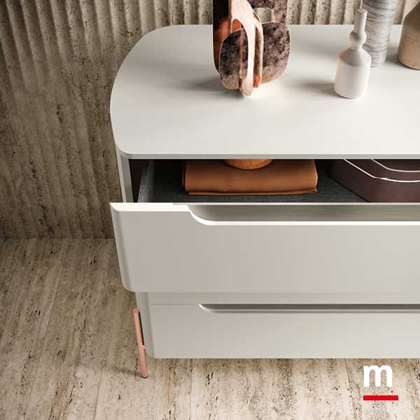 Cassetto con retro maniglia laccabile in diverse finiture