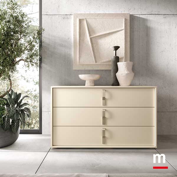 Comò Gemma con maniglie Champagne