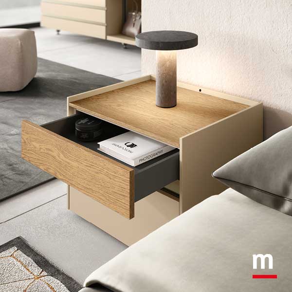 Cassetti con interno in finitura grafite